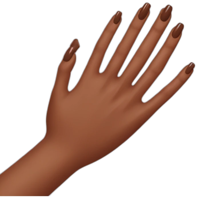 Brown Nail polish hand emoji
