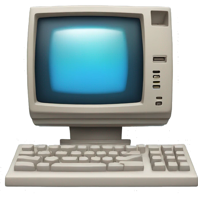 80's computer with an arrow on the screen emoji