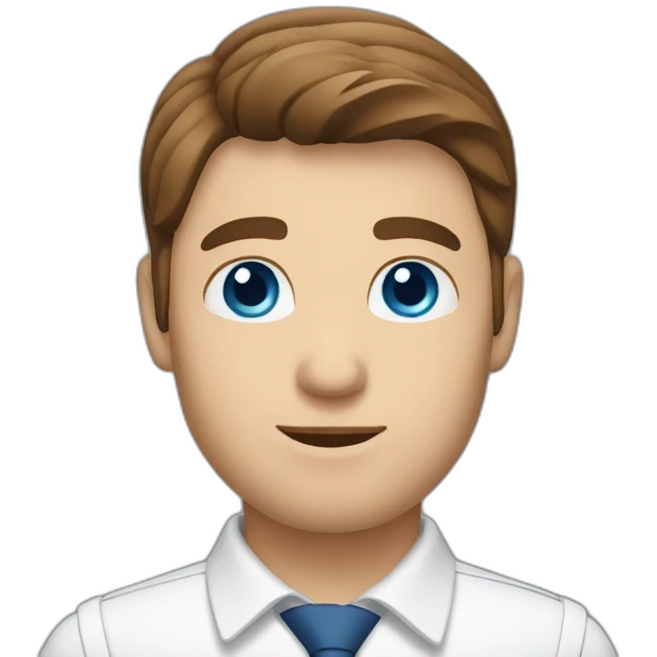 broker with brown hair and blue eyes doing correct with hands emoji