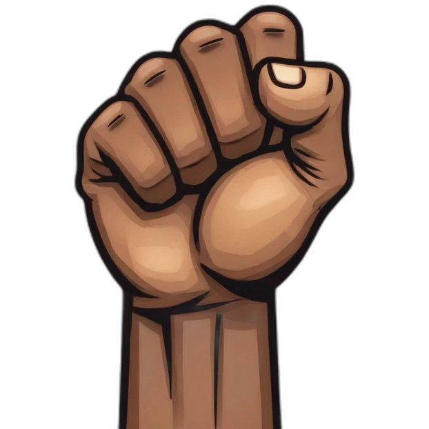 A african american fist raised emoji
