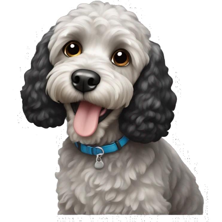 Black cockapoo dog emoji