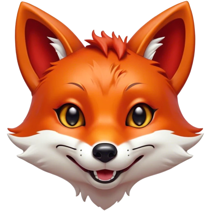 Cinematic Comical Fox Portrait Emoji, Head tilted dramatically with an exaggeratedly amused expression, featuring a striking red Fur with bold white patches and wide, expressive amber eyes filled with playful disbelief, Simplified yet hilariously expressive features, highly detailed, glowing with a slightly sassy glow, high shine, dramatic yet playful, stylized with an air of cheeky mischief, bright and endearing, soft glowing outline, capturing the essence of a spirited and over-the-top fox, so meme-worthy it feels like it could side-eye its way into woodland internet fame instantly! emoji