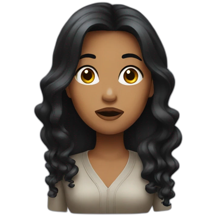 Black hair woman whistling emoji