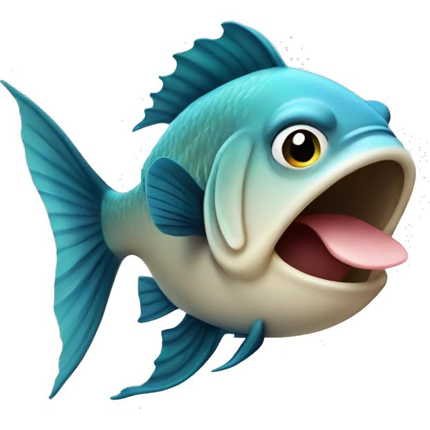A fish winking and sticking its tongue out emoji