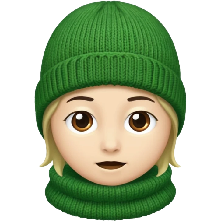 a green beanie with no person emoji
