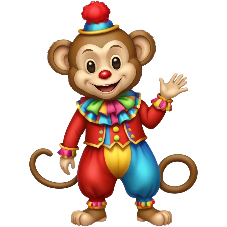 Monkey wearing a clown costume emoji
