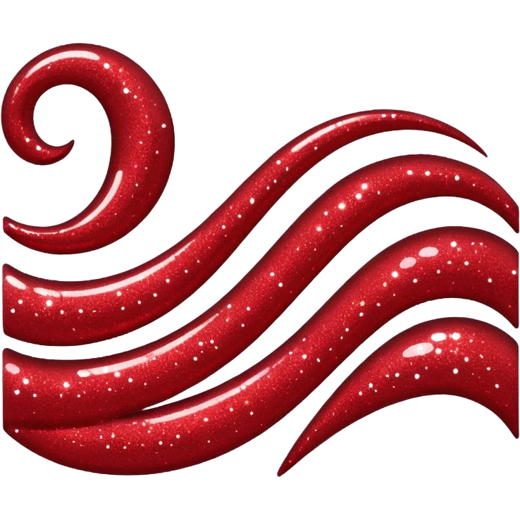 red glitter wave emoji