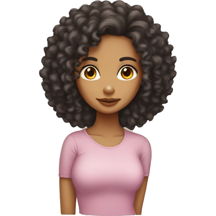 lightskin curly head girl emoji