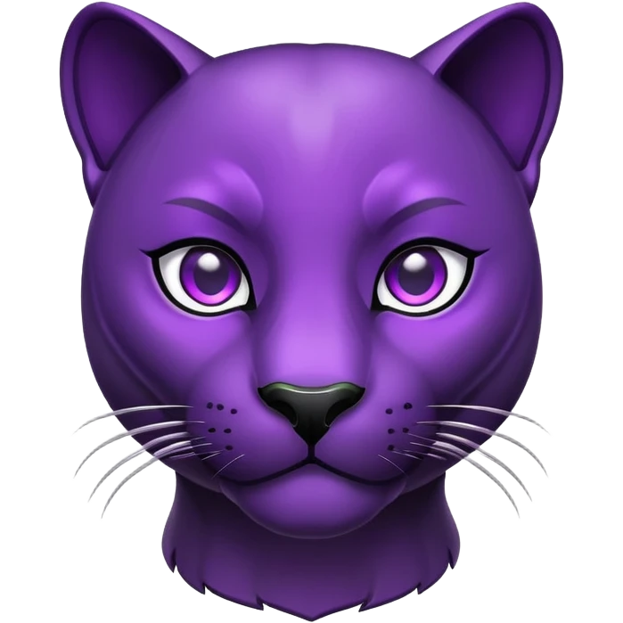 black panther with bright purple eyes emoji