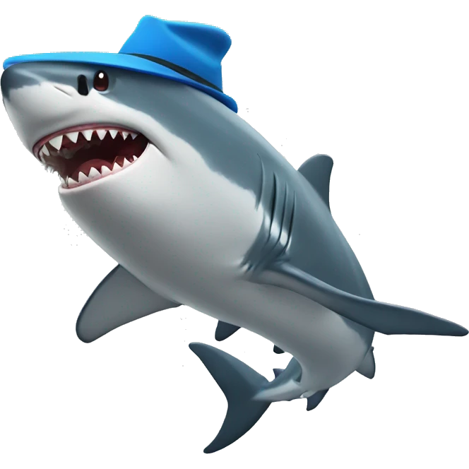 shark with a hat emoji