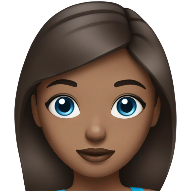 Brunett white girl with blue eyes and makeup kit emoji