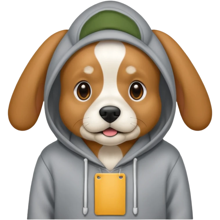 Dog wearing hoodie emoji