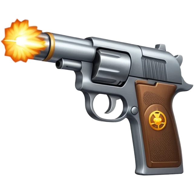 Pistol firing with muzzle flash emoji