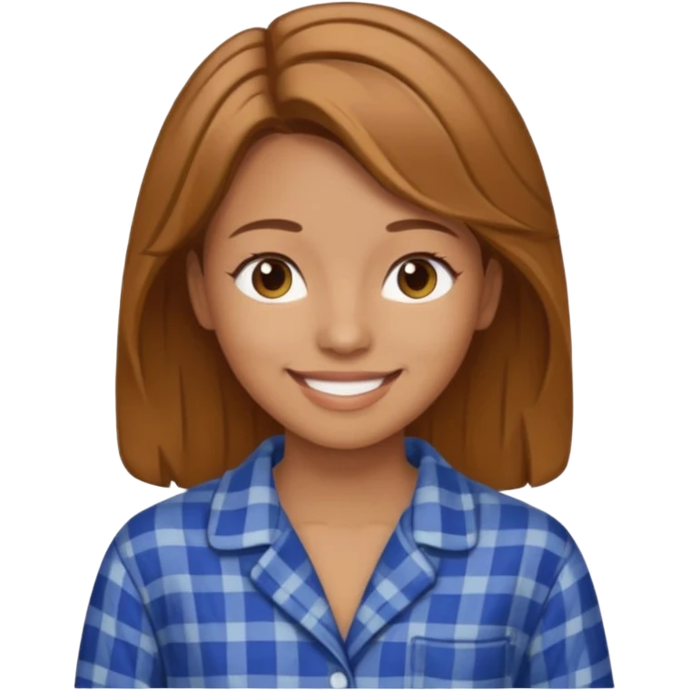 Pijama mujer castaña emoji