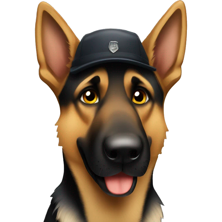 German shepherd being bad emoji
