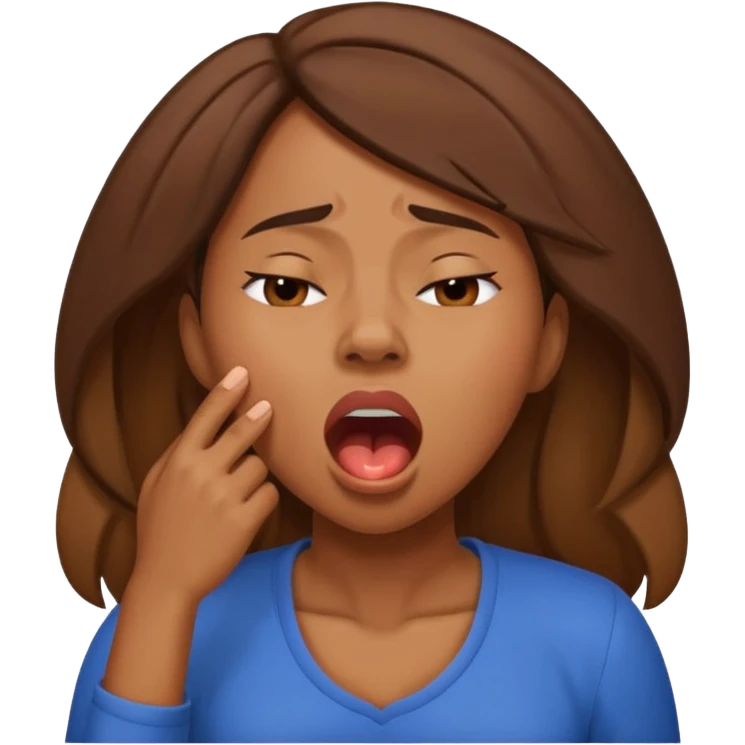 balck woman Yawning  no hand emoji