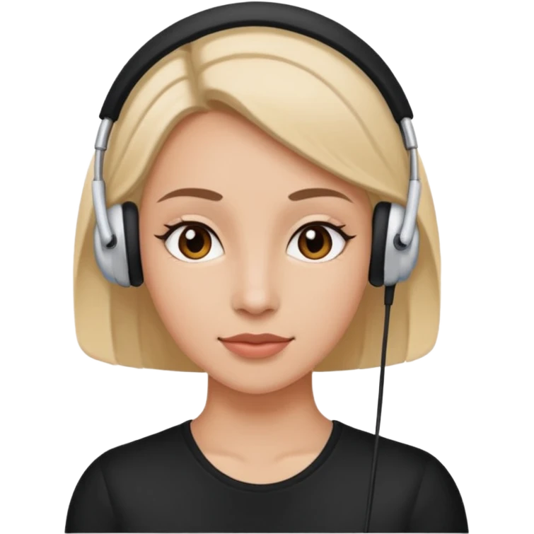 woman with ear buds emoji