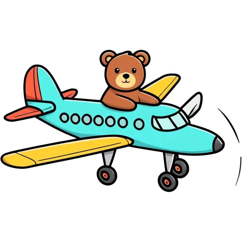 Bear with airplane emoji