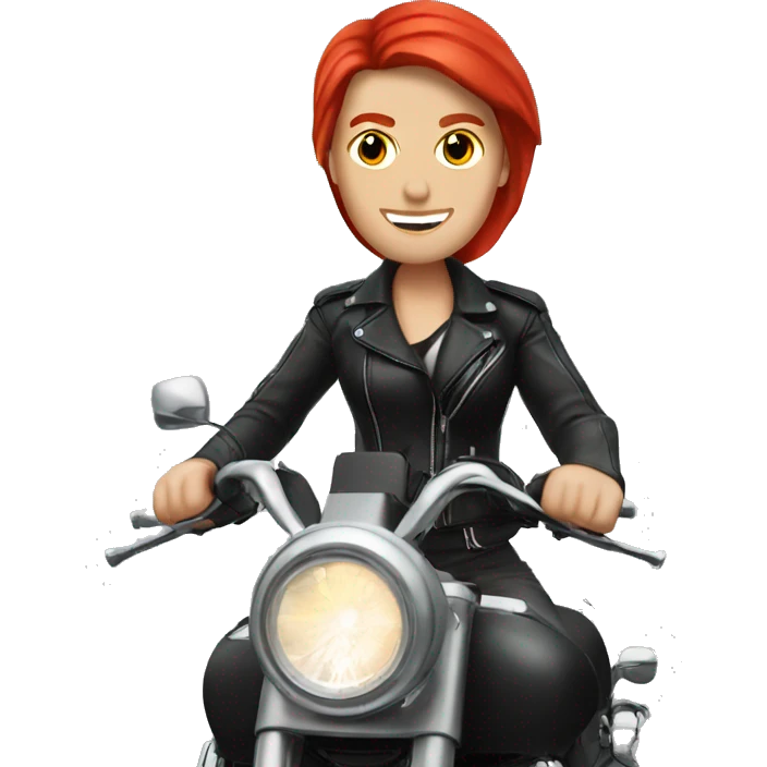 White man with a good looking white girl with red hair riding on a motorcycle  emoji