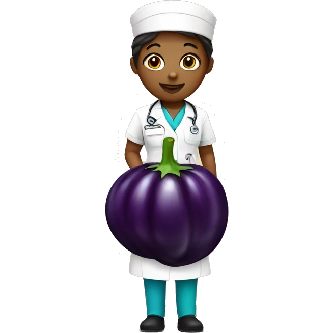 Nurse with an eggplant emoji