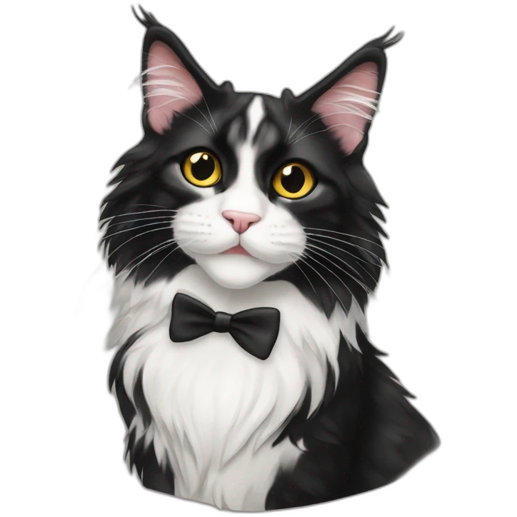 Tuxedo Maine coon greeting you emoji