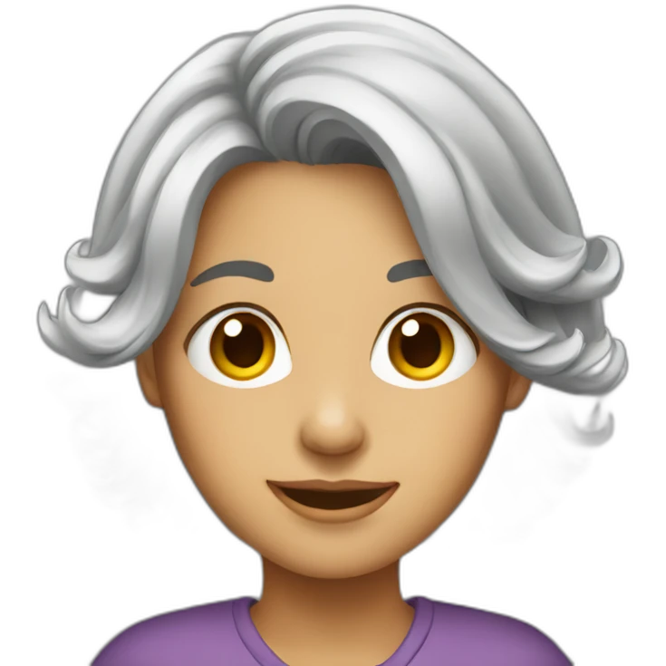 gray hair young lady emoji
