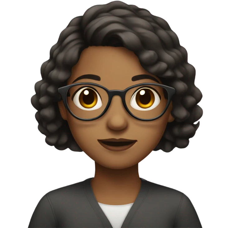 Girl with dark Brown hair and a round Glases emoji