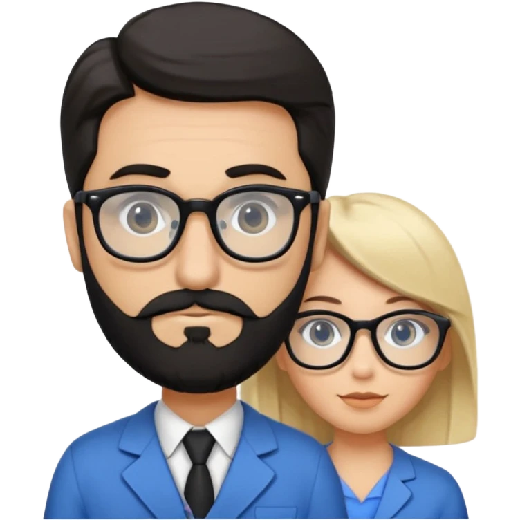 Quiero a un profesor de inglés que sea blanco con el pelo negro y corto que tenga barba pero no muy larga que tenga gafas con los ojos negros que esté fuerte y que al lado tenga a una chica rubia con los ojos azules y guapa emoji