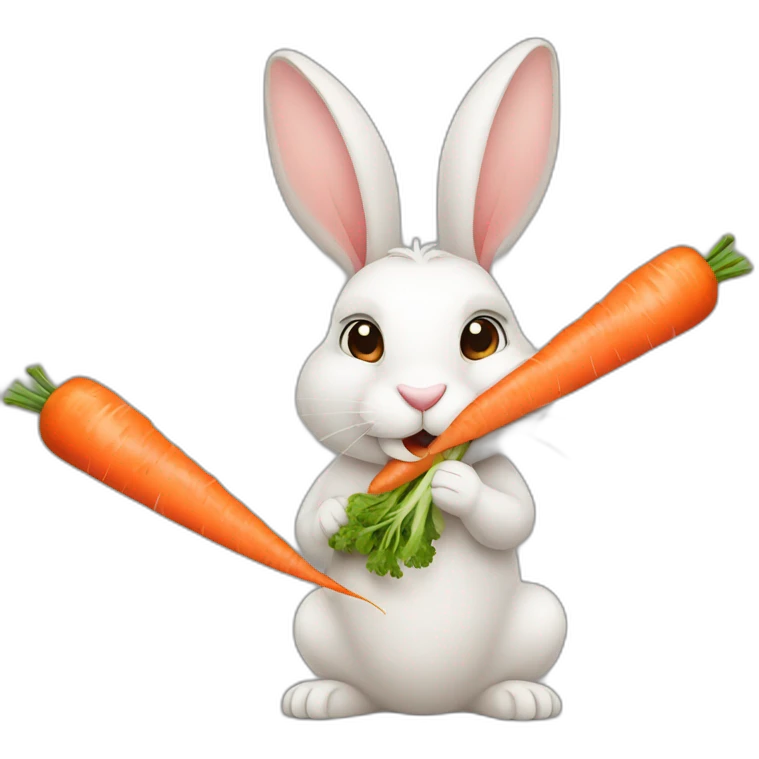 Rabbit eating carrot emoji