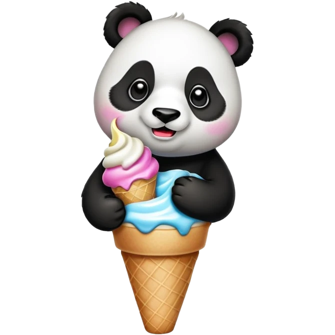 Panda eating ice cream emoji