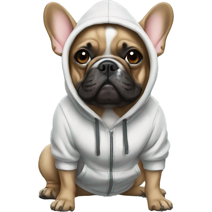 French bulldog wearing a hoodie  emoji