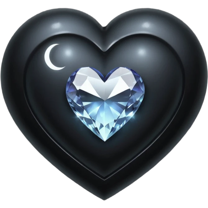 goth heart with a dark crystal moon emoji
