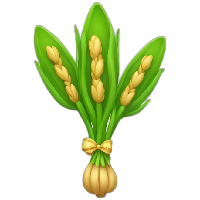 green sprouting wheat with bow emoji