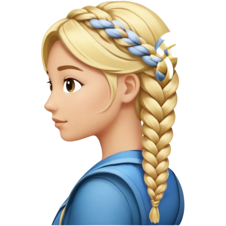 a secluded blonde piece of a hair braid emoji