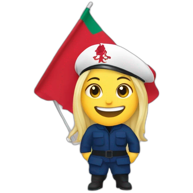 marine le pen who brandishes a flag of Morocco emoji