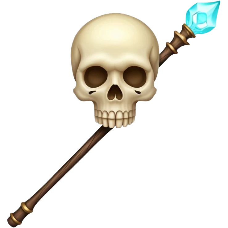Skull Staff – Wooden staff with glowing skull top
 emoji