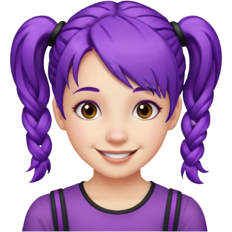 Girl with purple hair with a pigtails emoji