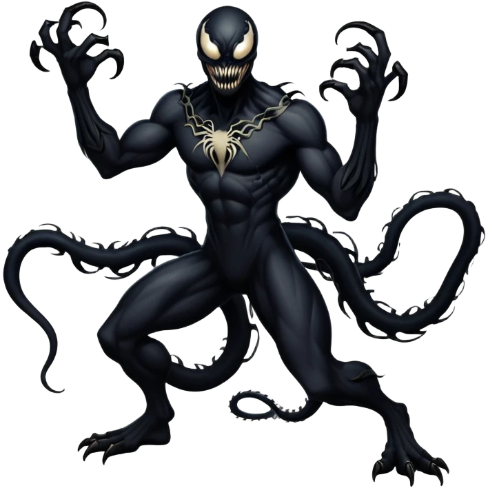 Fullbody Demiurge Venom-like shadowy god emoji