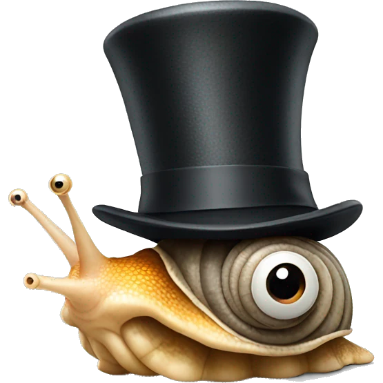 Snail wearing top hat  emoji