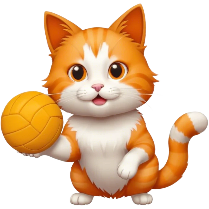 Cat with food and volleyball  emoji