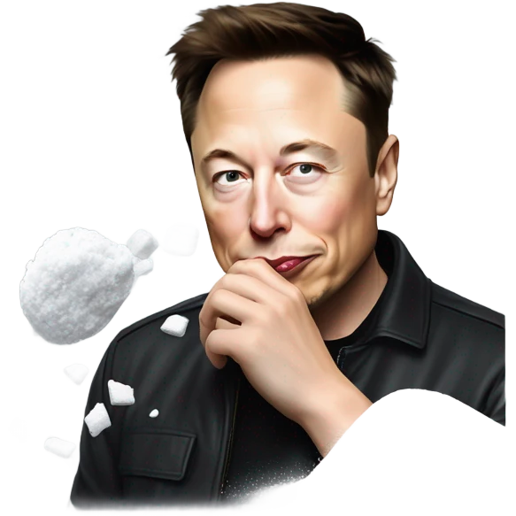 Elon musk sniffing powdered sugar emoji