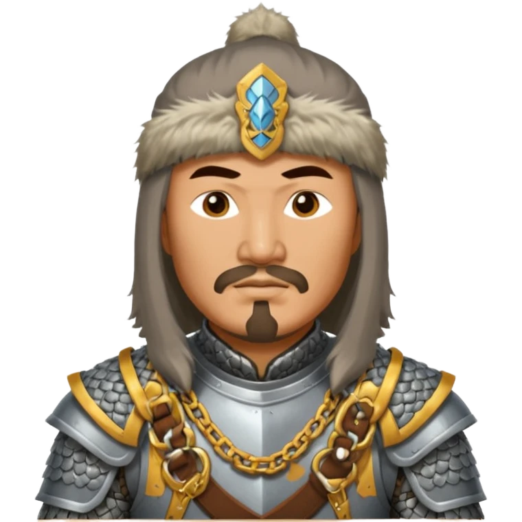 portrait of Genghis Khan in armor emoji