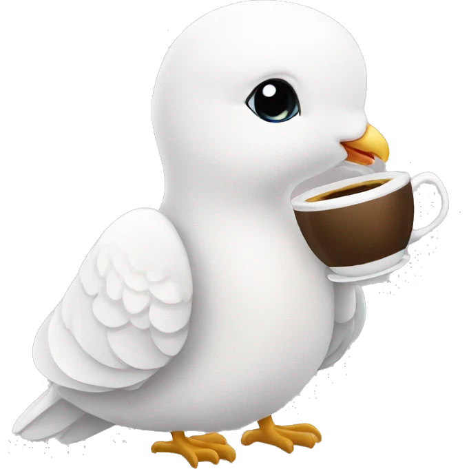  White dove drinking coffee emoji