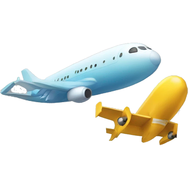 Plane pointing down twoards two tall buildings next to each other  emoji