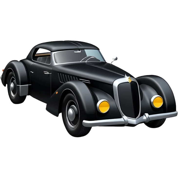  the animated series Batmobile loosely based on 1936 cord 812 (flat square body) stealthy understated  emoji