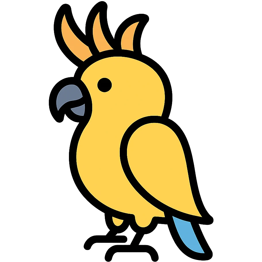 cockatoo side profile, color icon style, bold outline emoji