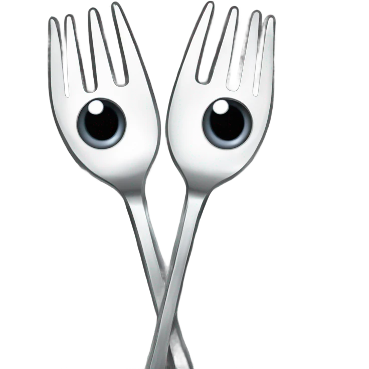 A fork with eyes emoji