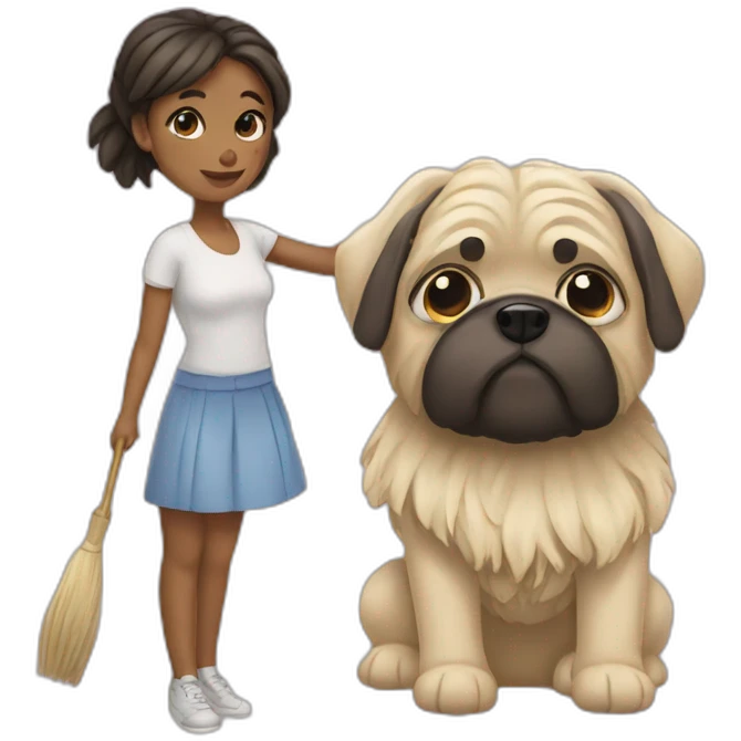 Mops with girl emoji