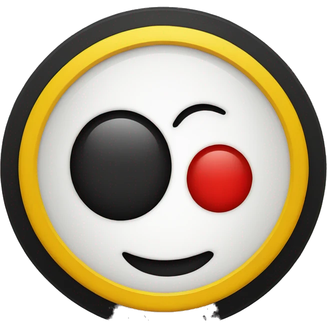 black and red rectangle with a medium-sized yellow circle in the middle emoji