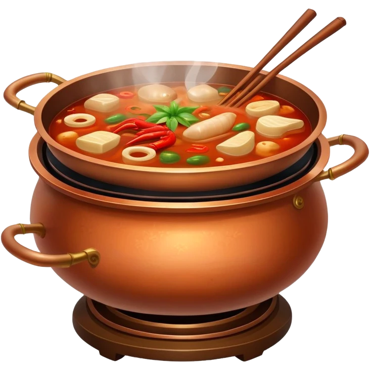 Old-style Sichuan hotpot with copper pot emoji